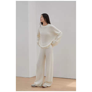 Tenue en tricot de laine mérinos pour femme Fireladyfur, style simple et ample - Product Image 1