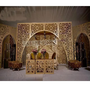 Vibrant Look Laser Cut <b>Backdrop</b> Panels for Wedding Customized Muslim Walima Metal <b>Frames</b> Decors Manufacture 2026 Sale USA Event - Product Image 2