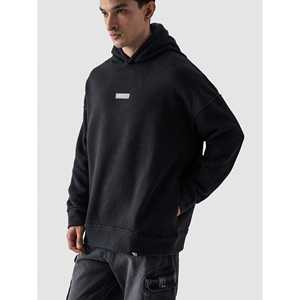 Sudadera con Capucha Negra Extra Grande (Efecto Lavado) para Otoño con Característica Antipilling - Product Image 4