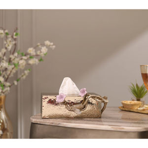 Antique bégonia fleurs Design métal boîte à mouchoirs serviette accessoires Prime qualité métal boîte à mouchoirs porte-serviettes hôtel fournitures - Product Image 2