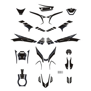 Kit Adesivi 3D Neri Compatibili con Yamaha Tmax 560 2022-2023, Protezione in Gomma per Borse e Ruote - Product Image 1