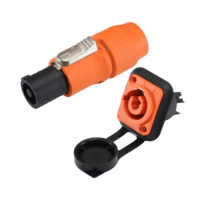 Connecteur d'alimentation CA robuste pour éclairage de scène extérieur, prise d'entrée IP65 orange résistante aux UV pour mur vidéo LED et audio