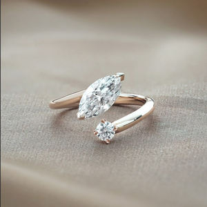 Anillos de diamantes cultivados en laboratorio de oro rosa Amarillo Blanco de 10K para mujer al por mayor exclusivos IGI certificado corte brillante E Color 1,1 quilates - Product Image 6