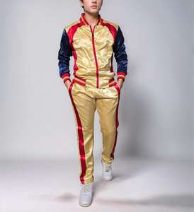 ชุดวอร์มผ้าซาตินเงาออกแบบได้ตามต้องการชุดวิ่งสองชิ้นแนวสปอร์ตสำหรับผู้ชายและผู้หญิงเหมาะสำหรับสวมใส่สบายๆ - Product Image 5