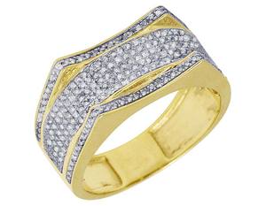 Bague pour homme exclusive en diamant Moissanite clouté de style hip hop à coupe ronde en argent sterling S925 - Product Image 1