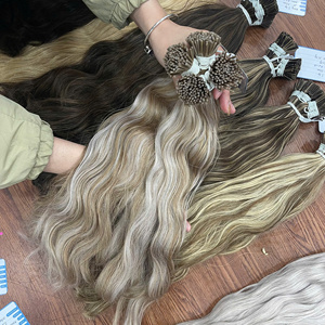 Produit phare : Cheveux naturels ondulés en trame, kératine capillaire, double épaisseur, cheveux humains vierges vietnamiens de haute qualité - Product Image 2