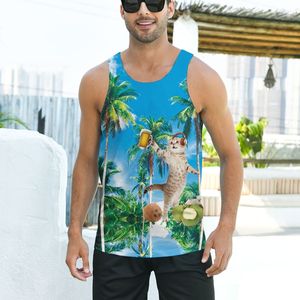 Vêtements de gym décontractés tricotés imprimés personnalisés Débardeurs de musculation par sublimation Vêtements de sport de plage pour hommes Vêtements de fitness à séchage rapide - Product Image 1