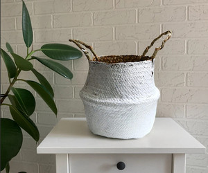 Cesta tejida para el vientre de algas marinas, cesta elegante para el vientre, decoración para el hogar, macetero de hierba, macetero tejido bohemio - Product Image 2