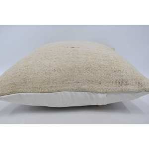 Beige Laine Kantha Patchwork Oreiller 18x18 Pouces Tissé Vintage Carré Design De Luxe Portable pour Canapé Literie Sol De Noël - Product Image 5