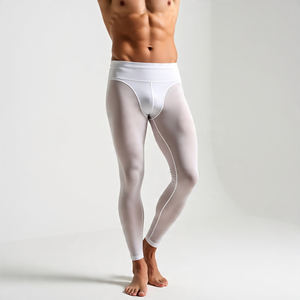 Custom Transparent <b>Leggings</b> Pants High Quality See Through Quick Dry Sheer Mesh <b>Legging</b> <b>Men</b> Elastic Transparent Pants Boys - Product Image 2