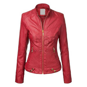 Nueva llegada de las mujeres personalizadas chaquetas de cuero de moda impresa de algodón tejido de bajo precio a granel cantidad al por mayor - Product Image 1