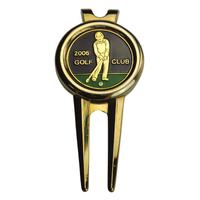 Outil de réparation de divot de golf en métal avec logo personnalisé avec marqueur de balle