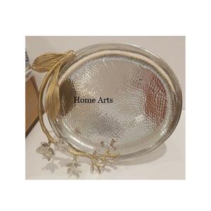 Plateau de service ovale de qualité supérieure en acier inoxydable martelé pour la vente la plus importante - Product Image 5