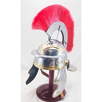 Casque de Chevalier Médiéval ou Centurion Romain Tanishka Exports en Métal, Personnage de Film/TV, Plume Rouge, Finition Polie, Fait Main, Vente en Gros