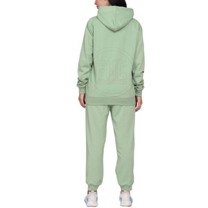 Survêtement d'hiver grande taille pour femmes 100% coton 2 pièces ensemble Long confortable motif solide Design décontracté dernière vente en gros - Product Image 2