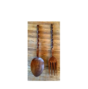 Juego de cuchara y tenedor de madera de Mango pulido personalizado, conjunto de cubiertos de madera, fabricante, venta al por mayor, exportador - Product Image 6