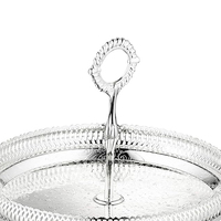 Vente chaude de serveur de piédestal de gâteau à deux niveaux de style contemporain riser de vitrine de dessert personnalisé au prix de gros