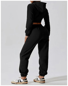 ชุดวอร์มเอวลอยมีฮู้ดสำหรับผู้หญิงทำจากหนังสำหรับกิจกรรมกลางแจ้งประจำวัน - Product Image 3