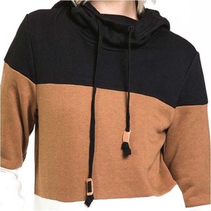 Sweat à capuche léger surdimensionné pour femmes, sweat à capuche à manches longues, vêtements d'hiver, couleur contrastée, séchage rapide, sweat à capuche à épaules tombantes pour femme - Product Image 4