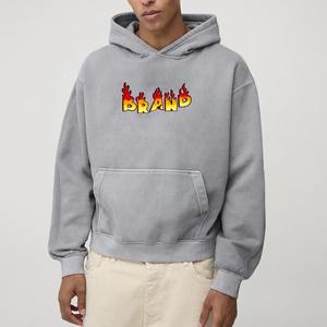 Boxy Fit Sudadera con capucha de algodón para hombre Fleece Winter Cropped Pullover Sudadera con capucha de algodón personalizada de gran tamaño - Product Image 6