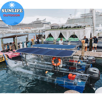 SUNLIFE-Bateau en polycarbonate transparent avec 15 personnes, bateau à fond de verre, bateau d'excursion transparent en cristal pour tuba