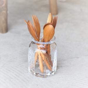 Utensilios de madera hechos a mano para uso diario cubiertos de madera de larga duración utensilio natural para comer - Product Image 6