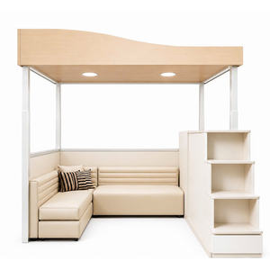 Lit superposé intelligent SH14 avec rangement, bois moderne et MDF, charge statique de 500 kg, pour chambre à coucher ou salon - Product Image 4