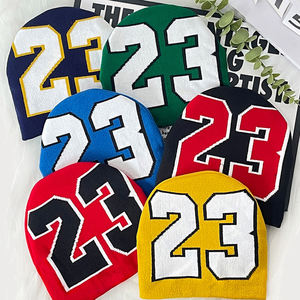 Gorro de Jacquard multicolor unisex con letras estilo Hip Hop cálido elástico y transpirable impresión Digital para mujeres y hombres - Product Image 4