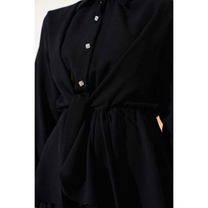 ชุด2ชิ้นผูกเอวยางยืดสีดำ - Product Image 3