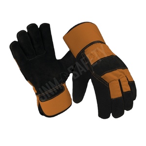 Guantes de Trabajo de Cuero Vacuno Canadiense con Protección para los Nudillos y Puño Reforzado con Goma, Equipo de Protección de Seguridad - Product Image 4