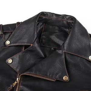 Vestes en cuir pour hommes de dernière conception de haute qualité | Nouvelle arrivée OEM/ODM vestes en cuir à fermeture éclair à la mode pour hommes à vendre - Product Image 6