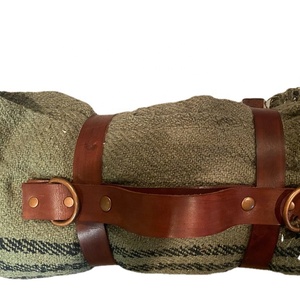 Handmade Leather Blanket Carrying Strap Belt for Rug <b>Mat</b> Blanket Holder Premium Heavy Duty Carrying Strap Belt OEM & FBA Product - Product Image 2