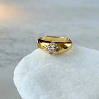 Anillo de Compromiso para Mujer Tishya Diamond, Plata de Ley 925, Chapado en Oro, 1.0 Quilates, Corte Brillante, Estilo Vintage, Moissanita, Canal de 6 mm