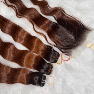 Paquetes de colores personalizados ondulados de cabello crudo de alta calidad para hacer pelucas de cabello vietnamita real 2025 - Product Image 4