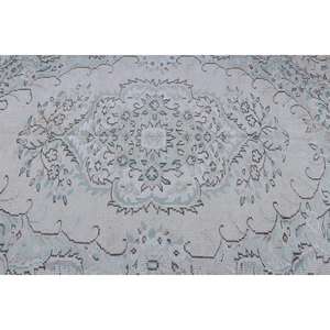 Alfombra Turca Vintage de 5.6x8.5 pies (171x258 cm), Alfombra Blanca con Estampado Animal Azul - Product Image 5