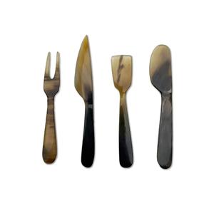 Juego de cucharas de cuerno natural para cocinas rústicas elegantes hechas a mano de cuerno de búfalo recogido éticamente por artesanos - Product Image 3