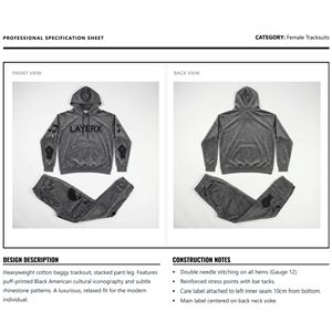 ชุดเซ็ทลำลองผู้หญิงไซส์ใหญ่ ลายพิมพ์ ประดับคริสตัล เสื้อฮู้ด กางเกงขายาว สตรีทแวร์ ผ้าเนื้อปานกลาง ชุดสองชิ้น รับผลิตตามสั่ง ขายส่งจำนวนมาก - Product Image 6