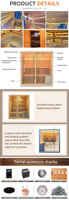 Cabina de Sauna Tradicional Profesional de Alta Gama para Hoteles, Resorts y Clubs Comerciales con Generador