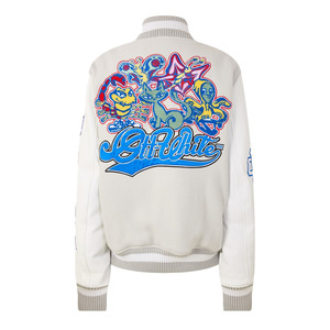 Chaqueta Universitaria Personalizada con Logotipo, Chaqueta Universitaria de Alta Calidad para Mujer, Bordada, con Mangas de Cuero para Invierno - Product Image 2