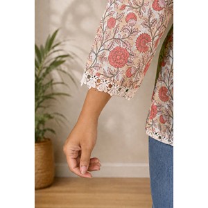 Mehfil-e-Ishq Sadaf <b>Yellow</b> Crop Top for Women-Formal & Casual Chic Poplin Linen Cotton Blend - Product Image 6