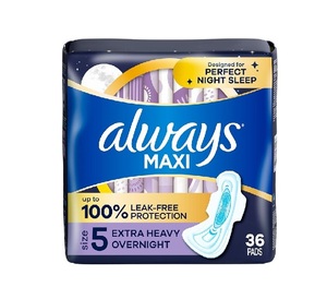 Acheter Always Maxi Coussinets de nuit avec ailes pour femmes Taille 5 Doux Confortable Extra Lourd Absorption Fuite Garde Bulk Pack Vente - Product Image 2