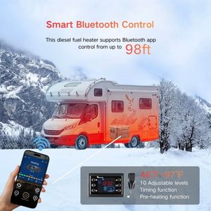 Calefactor Diésel Portátil Todo en Uno de 8KW, 12V/24V CC, con Control Remoto y Pantalla LCD para Camiones, Furgonetas, Autocaravanas, Campers y Garajes - Product Image 4