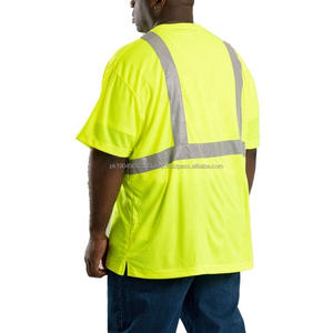 Camiseta de Trabajo de Manga Corta de Alta Visibilidad para Hombre, Secado Rápido, Personalizada al por Mayor, Reflectante, Verde, de Seguridad - Product Image 5