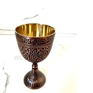 Copa de vino real de latón macizo moderna elegante, copa de vino hecha a mano, copa de vino grabada de latón Vintage - Product Image 5