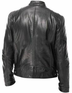 VINTAGE CAFE <b>RACER</b> BLACK BROWN GENUINE LEATHER SLIM FIT RETRO BIKER <b>JACKET</b> for <b>MEN</b> - Product Image 3