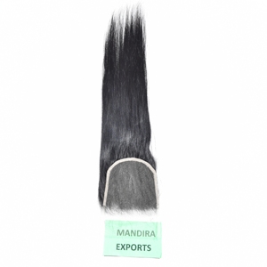 Sin procesar 8-32 pulgadas 5*5 HD cierre recto virgen Natural indio templo extensiones de cabello negro largo cutícula alineada cabello humano - Product Image 3