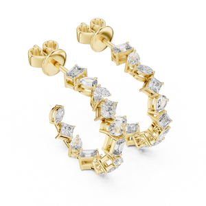 Pendientes de Aro con Moissanita de Múltiples Formas, Chapados en Oro, Plata de Ley 925 para Mujer, Calidad D VVS1, Certificados por Terceros, a la Moda - Product Image 3