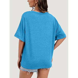 T-shirts à manches courtes surdimensionnés pour femmes coupe ample coton Polyester T-Shirt femmes sur la taille sport T-Shirt dames - Product Image 6