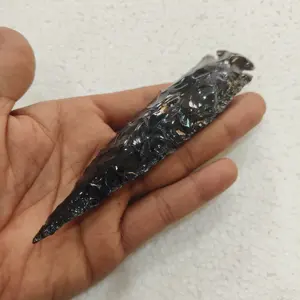 하이 퀄리티 블랙 흑요석 화살촉 다른 크기 인도 마노 화살촉 보석 화살촉 크리스탈 공예품 인도에서 구매