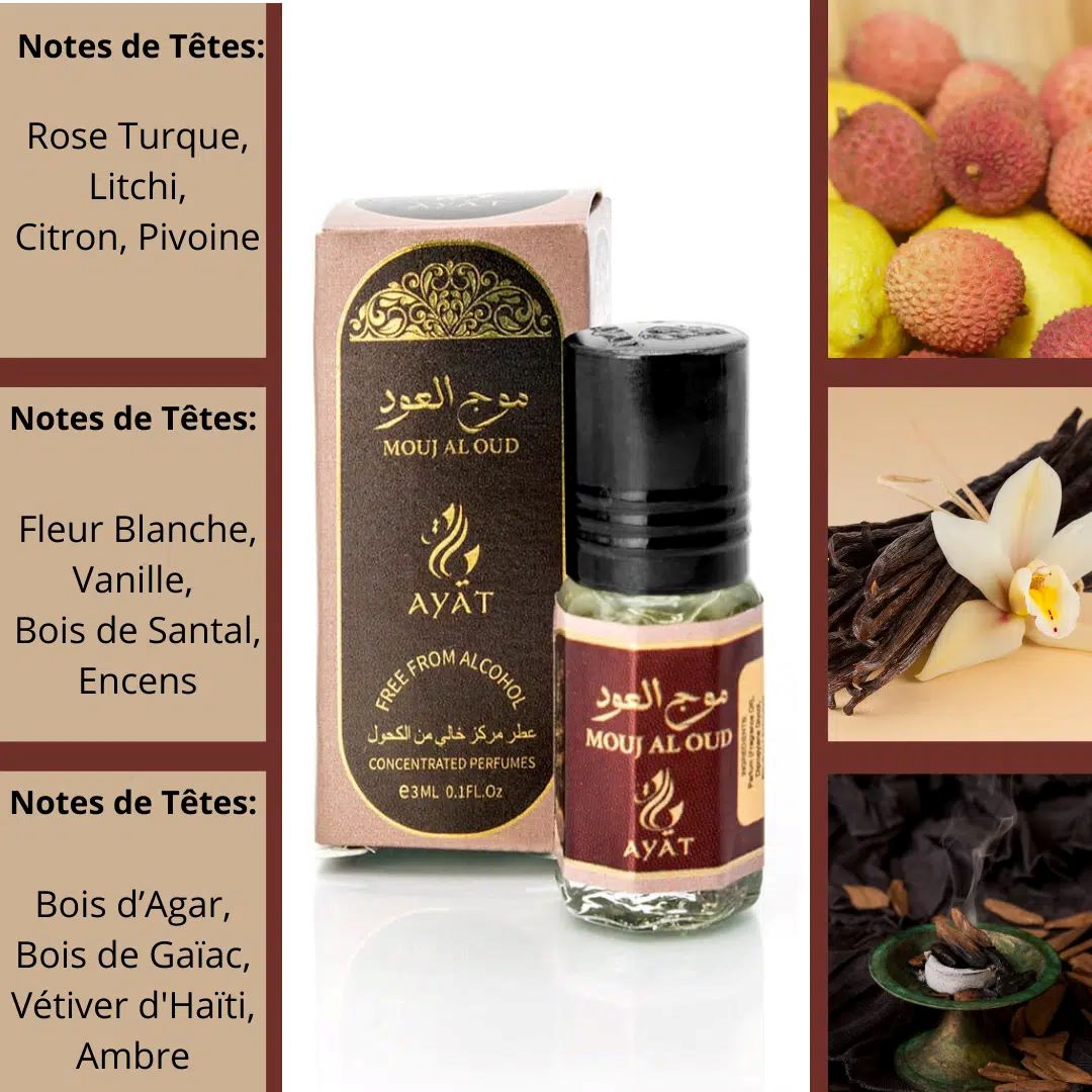 Mouj Al Oud 3ml Oil Perfume by Ayat Perfumes - Alcohol-Free